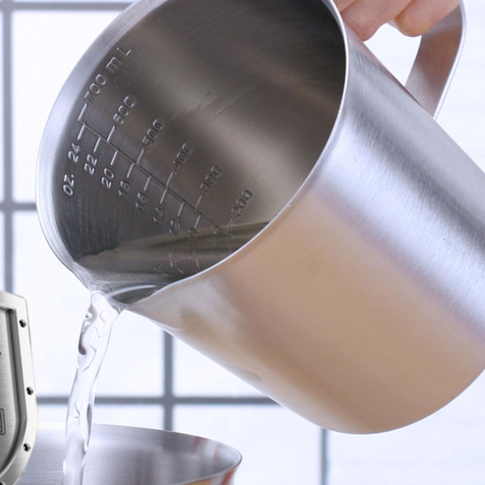 2/1.5/1L Thicken 304 Stainless Steel Measuring Cup With Scale Metal Milk Tea Measuring Cup/Spoon Kitchen Baking Cooking Tools