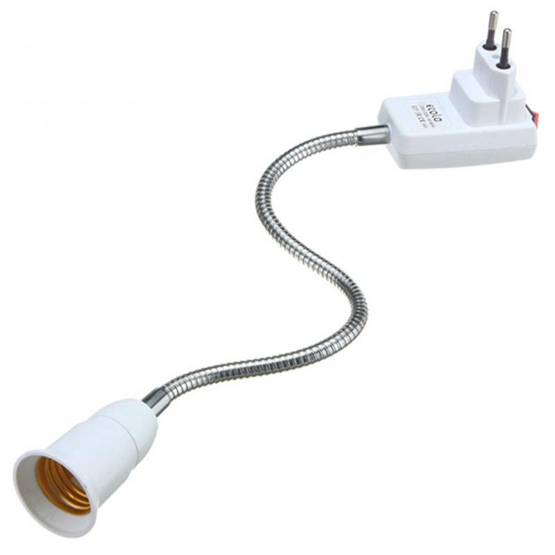 Portalámparas de luz E27, convertidor de extensión Flexible, enchufe adaptador, enchufe europeo/estadounidense