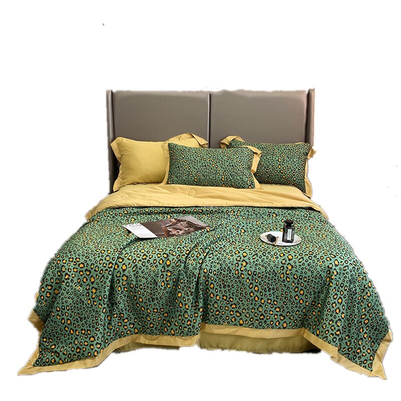 Nordic Stijl Splash Inkt Patroon Zomer Quilts Sprei Volwassenen Airconditioning Gewatteerde Dekbed Luipaard Zijdeachtige Dekbed Alleen