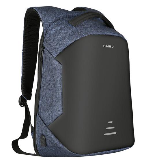 BAIBU men 15.6 Laptop Backpack Anti Theft Backpack Usb Charging Women School Notebook Bag Oxford Waterproof Travel Backpack: Blue