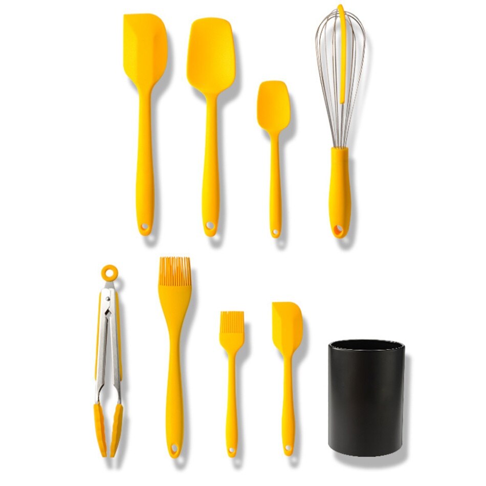 Kitchen Utensils Set 14/11/10/8/5Psc Silicone Cooking Utensil Set Non-stick Heat Resistant Tools with Wooden Handle Storage Box: 8pcs