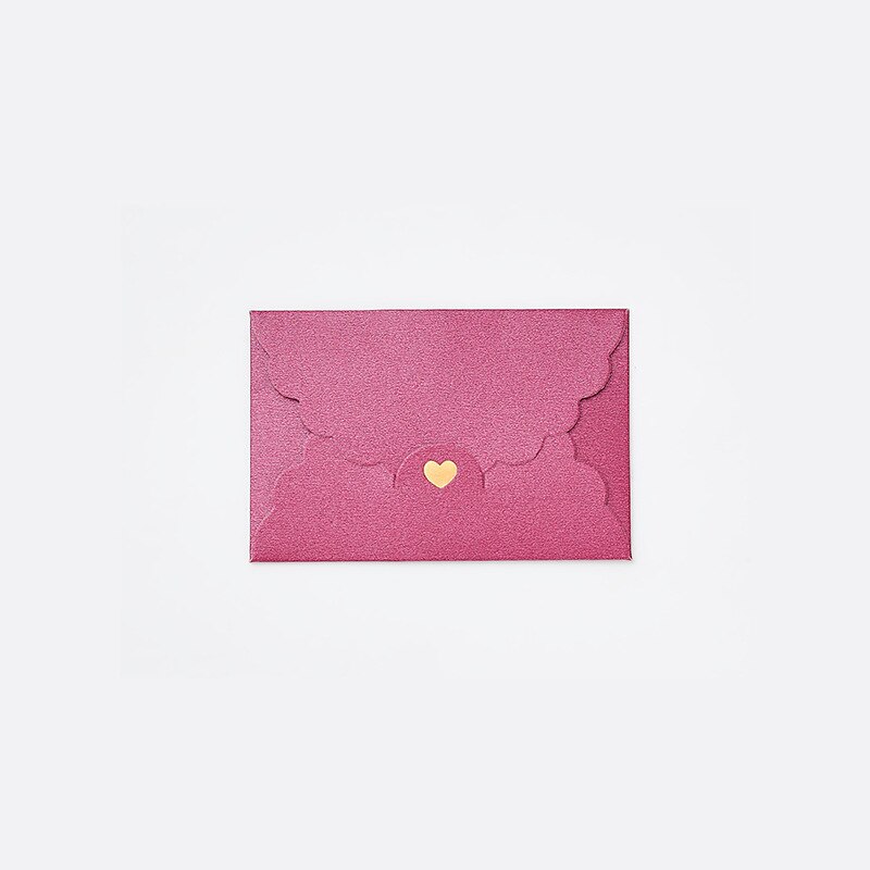 5PC Small Gold Stamp Love Envelop Pearl Craft Cardboard Paper Bank Card VIP Membership Invitation Letter Holder Stationery: F Wine Red  5PC