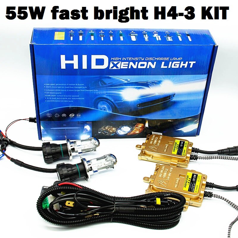 1 set AC 12 V 55 W Hid Xenon Kit H4 Auto lichtbron H4 H/L BI-XENON 4300 k 6000 k 8000 k