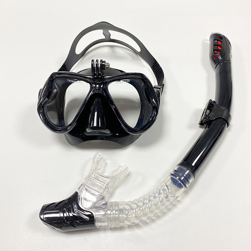 Drijvende Duiken Lung Duiken Pakket Masker Siliconen Rok Drie-Lens Volwassen Panoramisch Vol Droge Duikbril Drijvende Duiken Lung di: Sky Blue