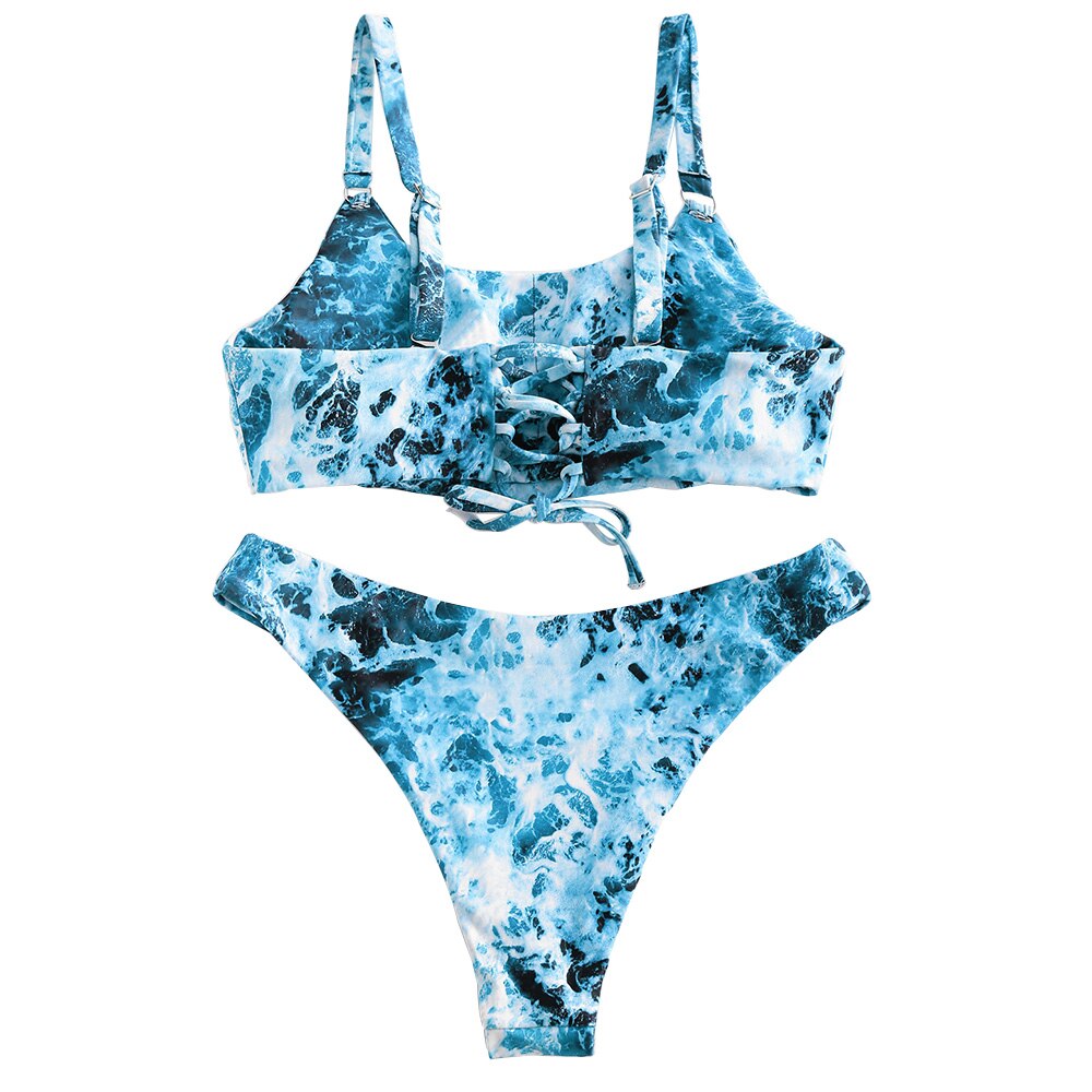 ZAFUL Ocean-Bikini con cordones, Bañador estampado, traje de baño