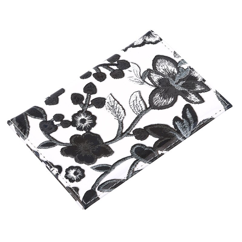 Vintage broderat tryck blomma pass fall pass täcka reser bärbara flygbiljetter visitkort innehavaren: Grå