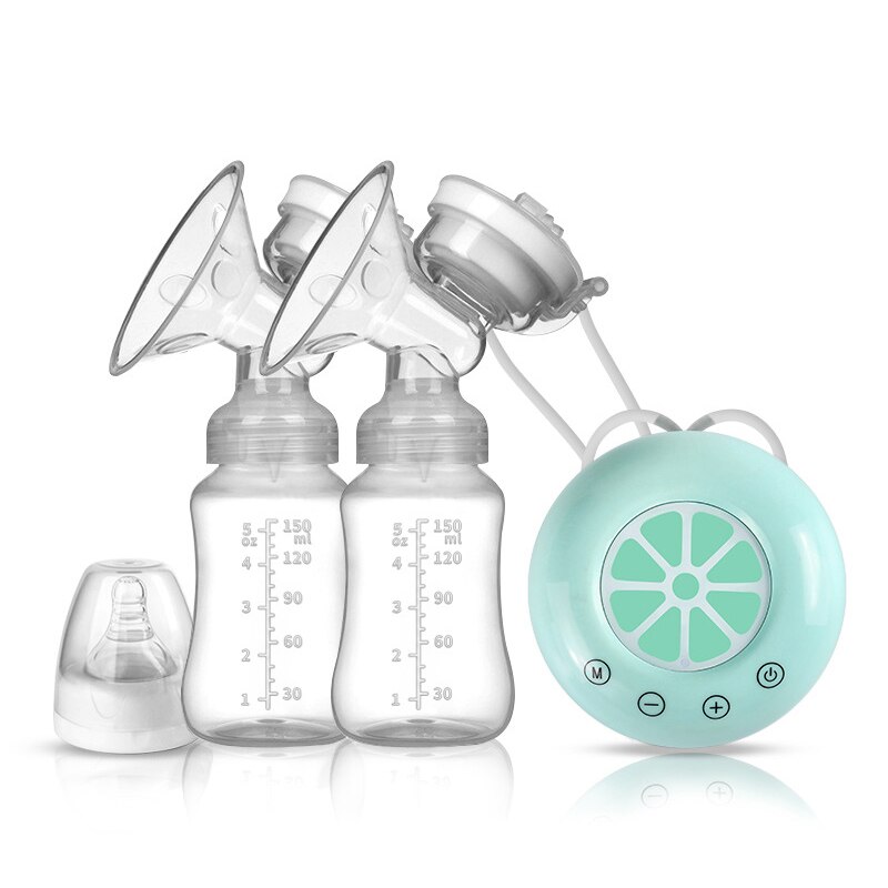 Enkele Dubbele Elektrische Baby Melk Borst Pompen Usb Krachtige Zuigkracht Tepel Pomp Met Fles Koude Warmte Pad Borstvoeding Gereedschap: 2