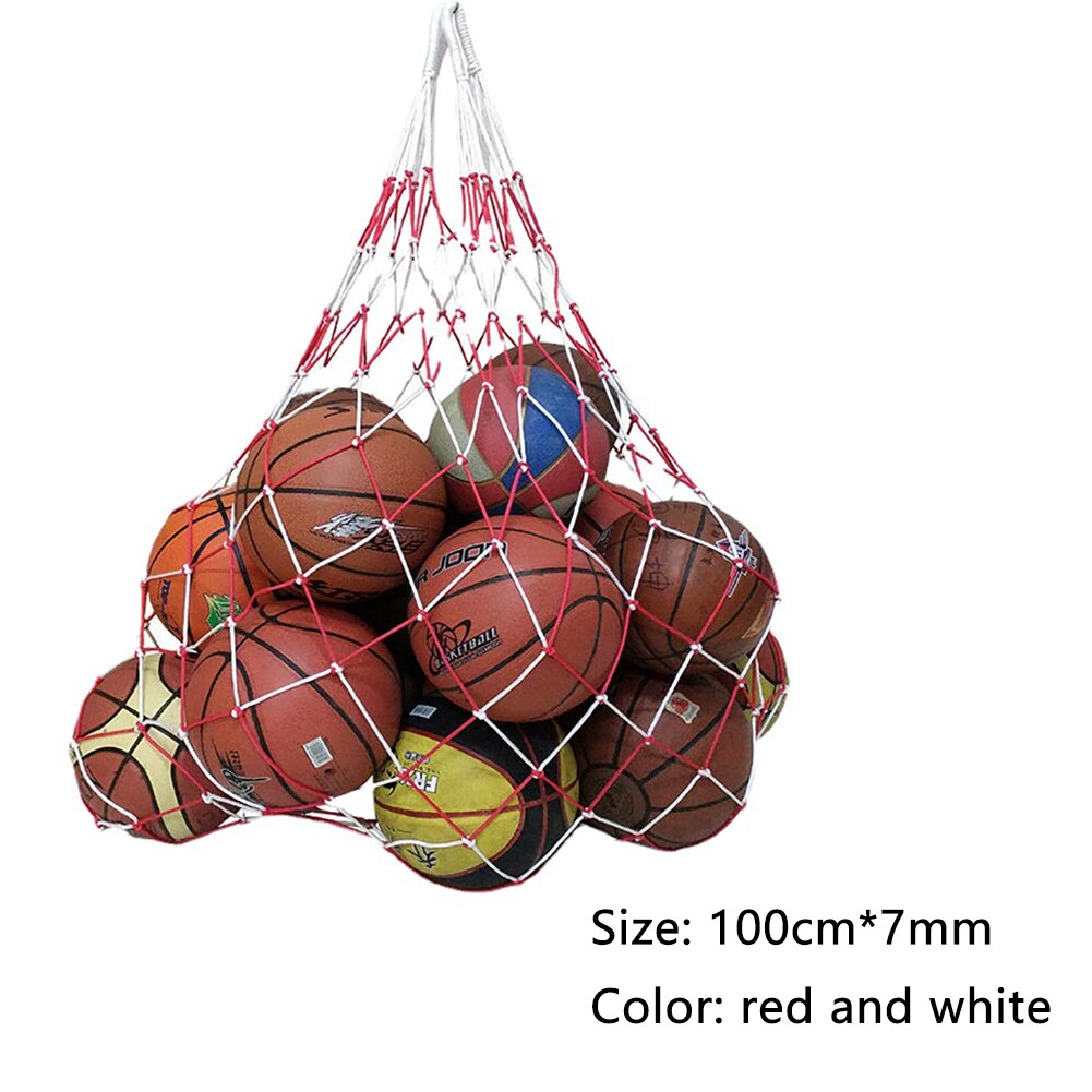 Bolsa de red de cordón de celosía portátil, bolsa de almacenamiento de malla de transporte para pelota de juego multideporte, equipo de voleibol, baloncesto, fútbol: 100x7cm