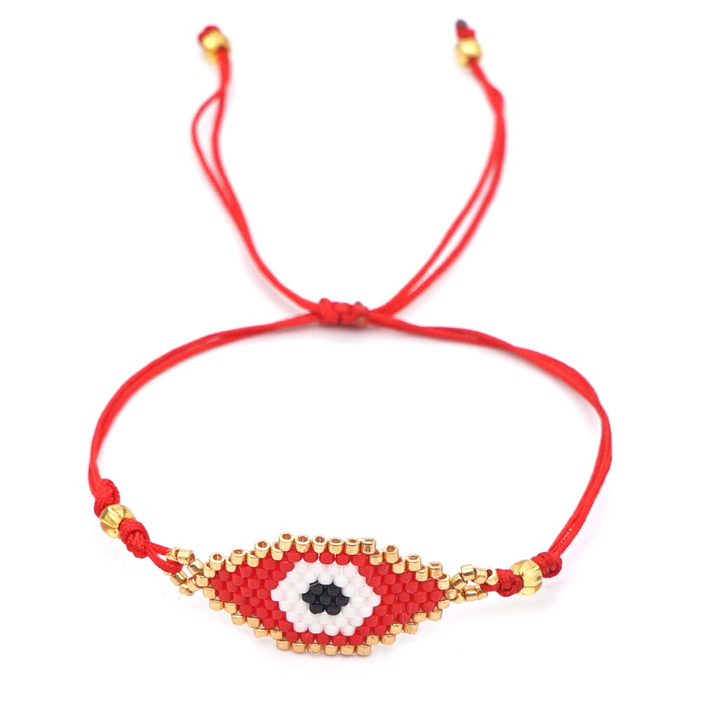 Go2boho pulseira olho grego para mulheres, turco mau olhado, pulseira com lábios, joias mexicanas, bijuteria: MI-B180045D