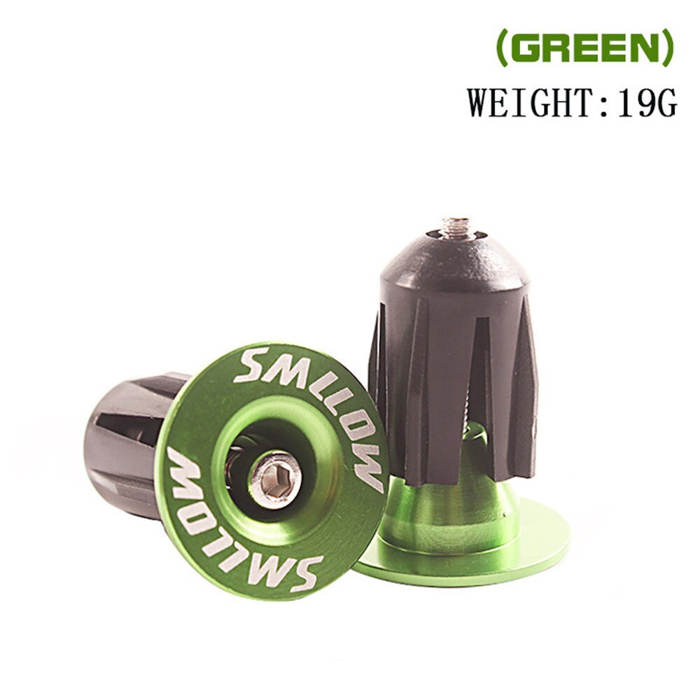 1 pair Bike Grip Handle Bar End Cap Aluminium Alloy MTB Handlebar Grips Plugs Caps for Bicycle Handlebar Accessory: Style B green