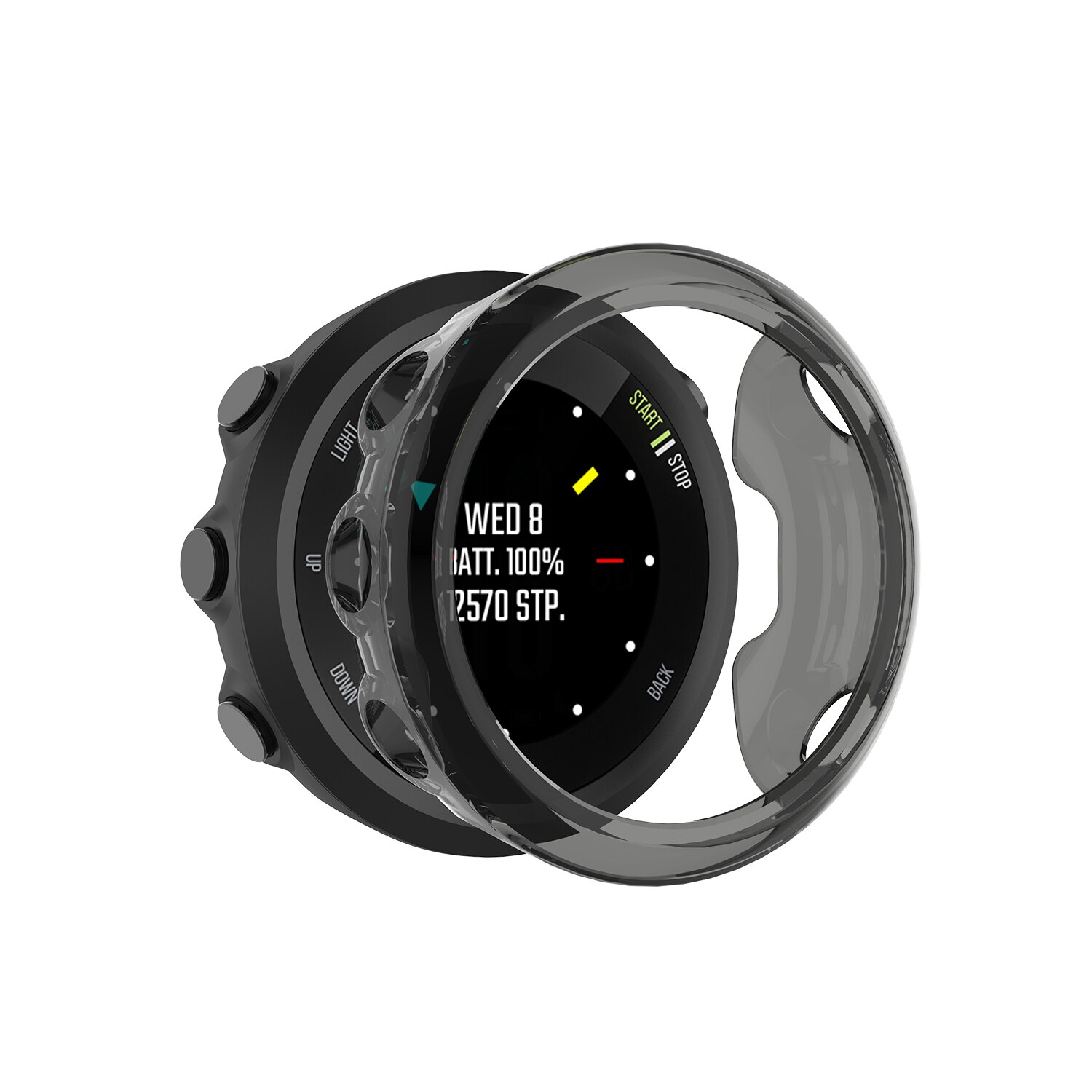 TPU Protection Silicone Cases Shockproof Cover For Garmin forerunner 45S Smart watch Shell Cases for Garmin forerunner 45S Cover: black