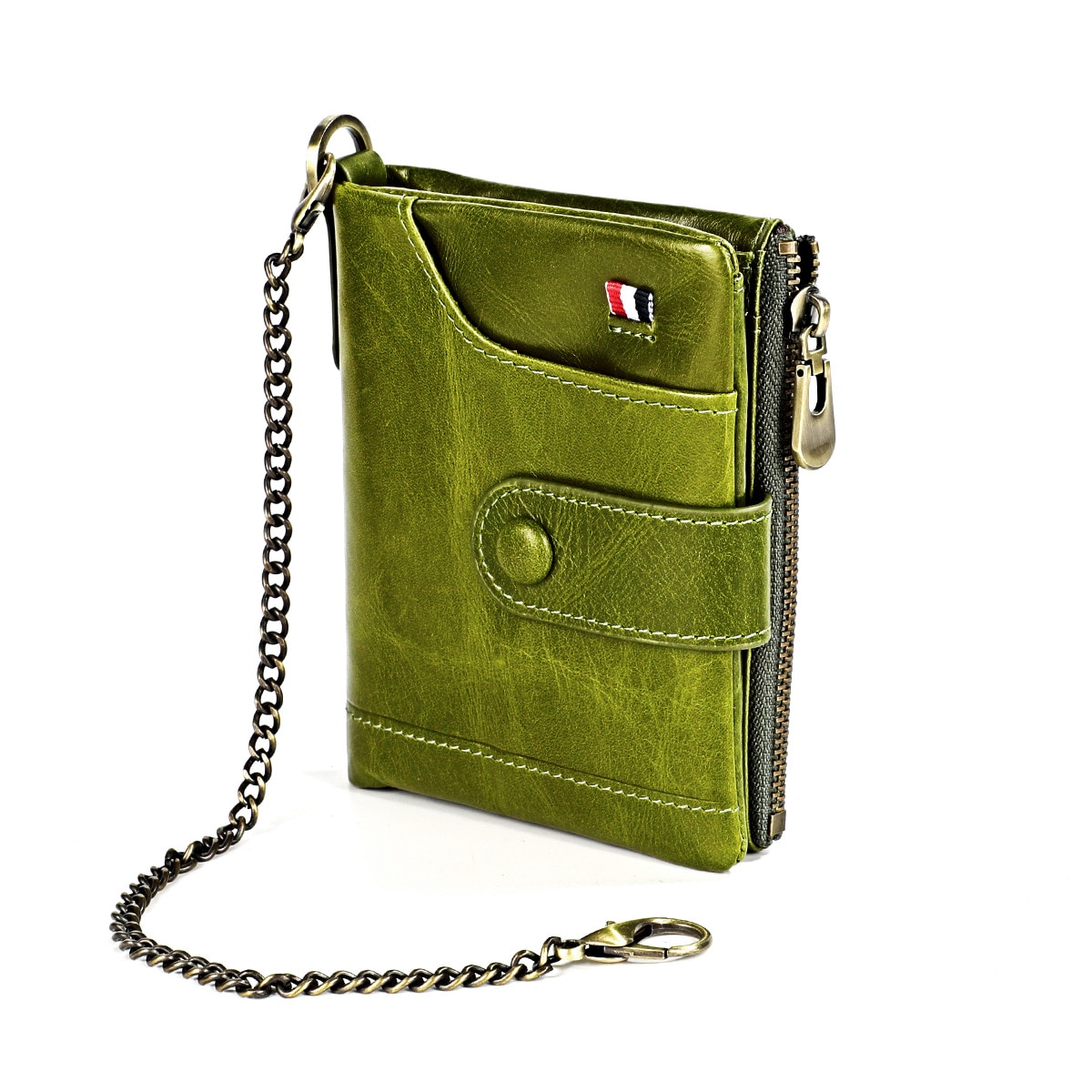 Genuine Leather Wallet Women Men Wallets RFID Card Vallet Short Purse Female Male Green Walet Portomonee Luxury Small Wallet Red