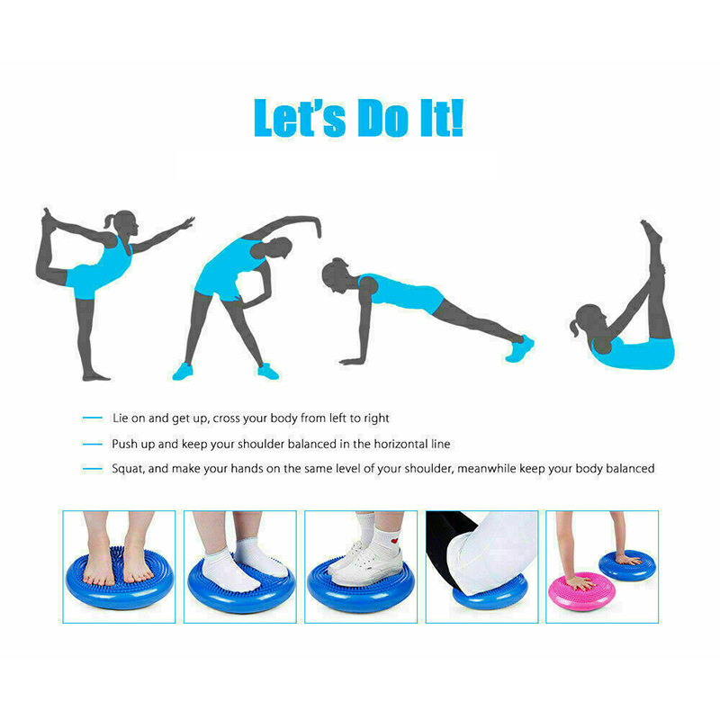 Inflatable Pvc Balance Cushion Balance Plate Thickened Explosion-proof Yoga Balance Ball Trainer 850g Yoga Massage Mat