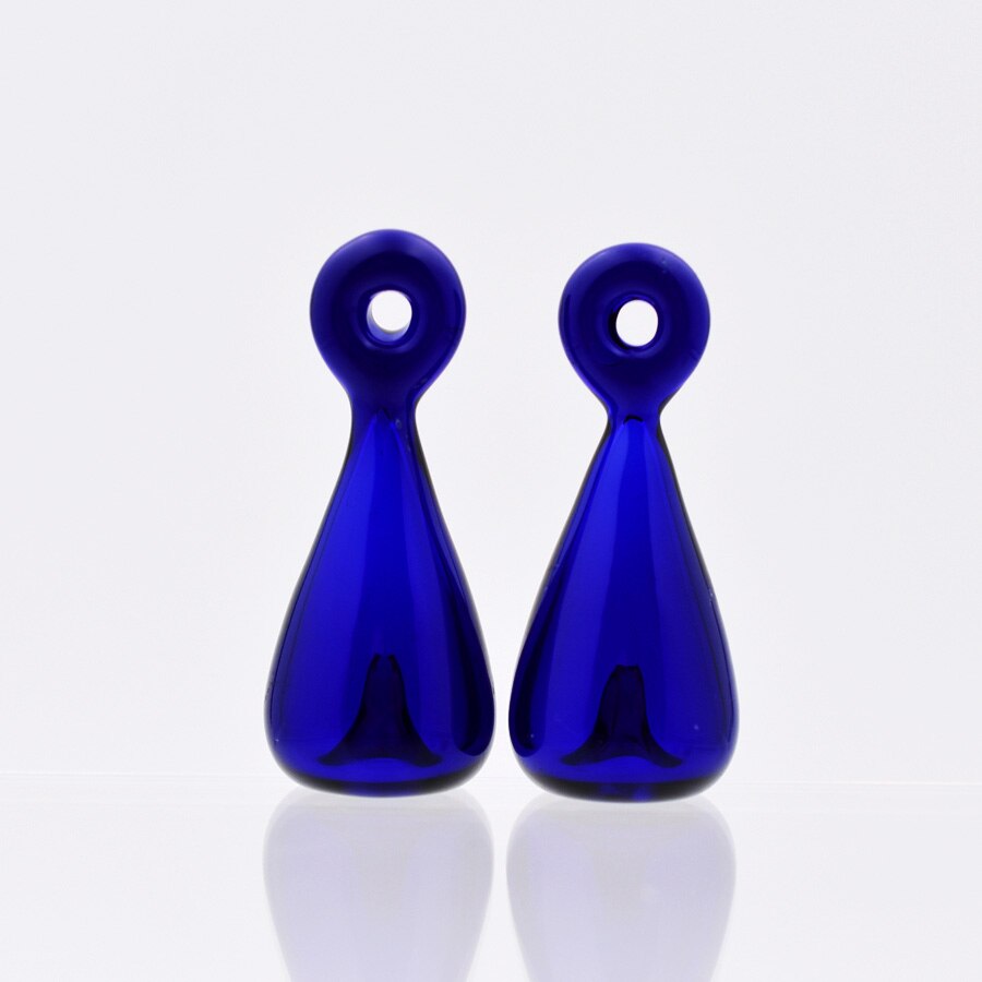 1X Diffusor Parfüm Nachfüllbar 39*17mm Farbige handmade Ätherisches Öl Aromatherapie Flasche Anhänger tropfen schmuck glas anhänger: dark blue