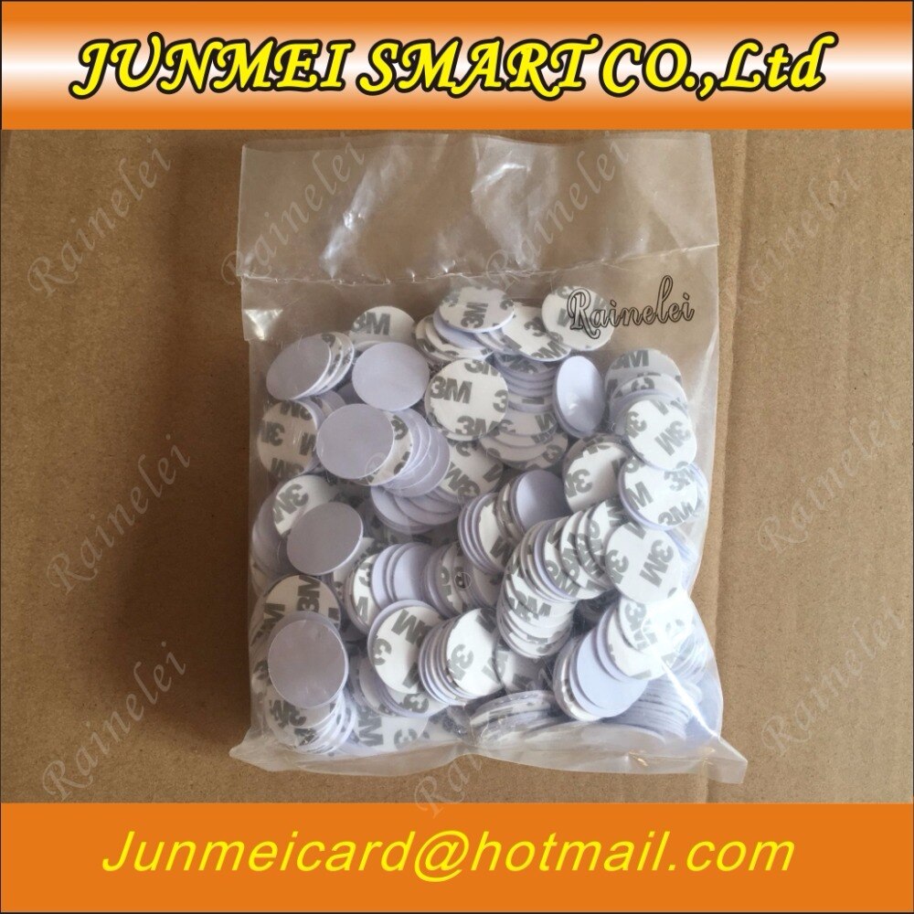 10pcs RFID 125KHz 25mm T5577 Sticker Rewritable Adhesive Coin Cards Tag For Copy Round Shape PVC Material for Access Contol