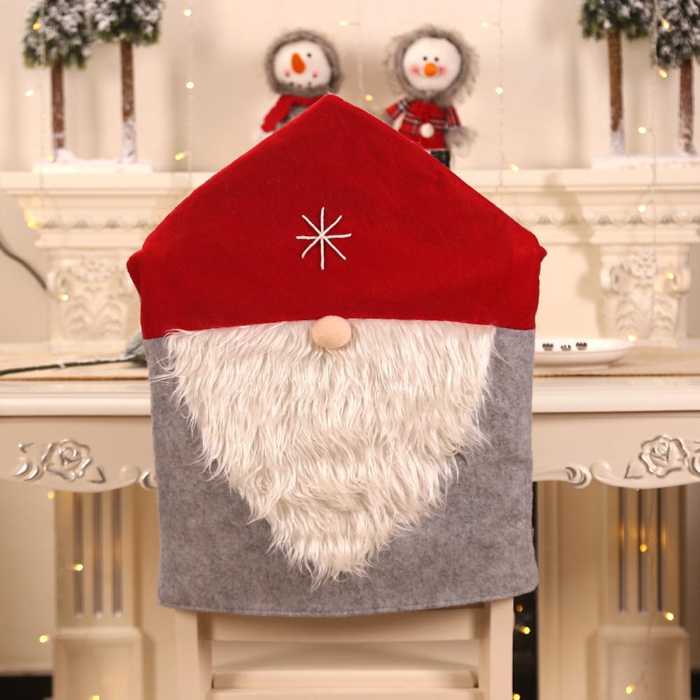 Kerst Stoel Cover Hoed Stoel Cover Kerstman Xmas Keuken Tafel Stoel Party Diner Stoelhoezen Decoraties, 1PCS: Red Hat