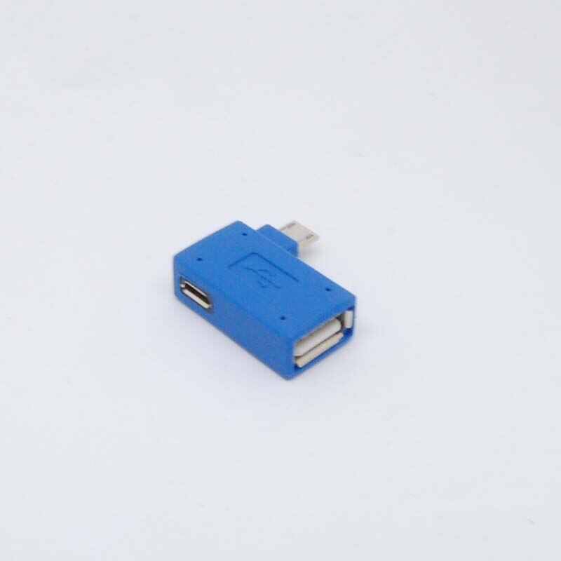 OTG 90 Degree Left Angle Micro USB 2.0 Host Adapter &amp; Power Phone Tablet