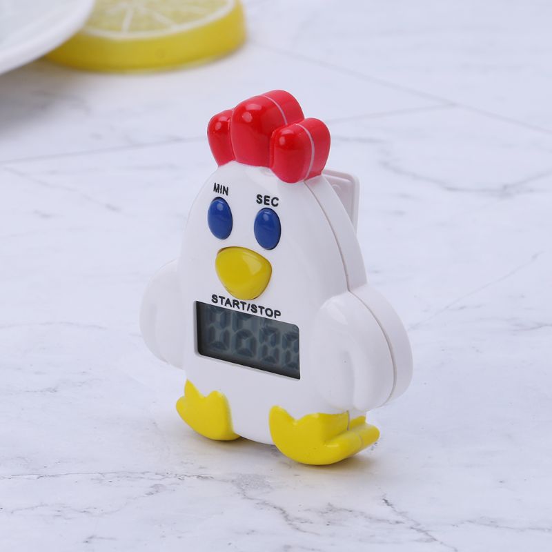 Cute Cartoon Chicken Electronic LCD Digital Countdown Kitchen Timer Cooking Baking Helper 100 Minutes Reminder