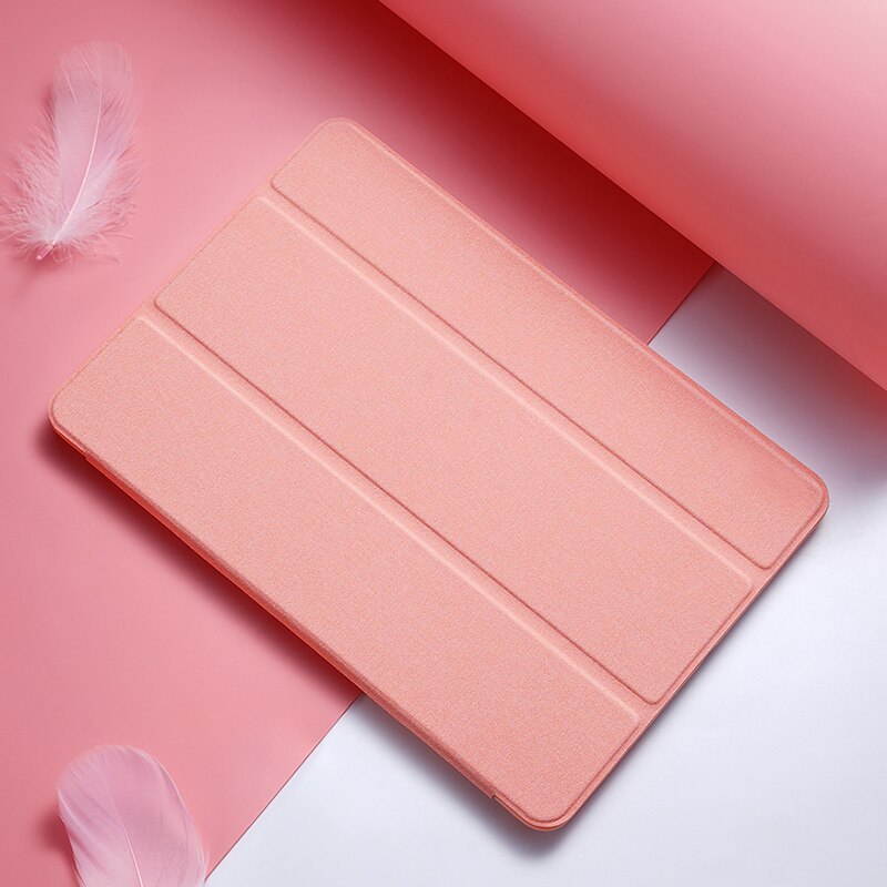 Samsung Galaxy Tab E 9.6 9.6'' tablet case Flip PU Leather Smart wake sleep Trifold coque with stand for SM-T560 T561 Funda: Rose Gold