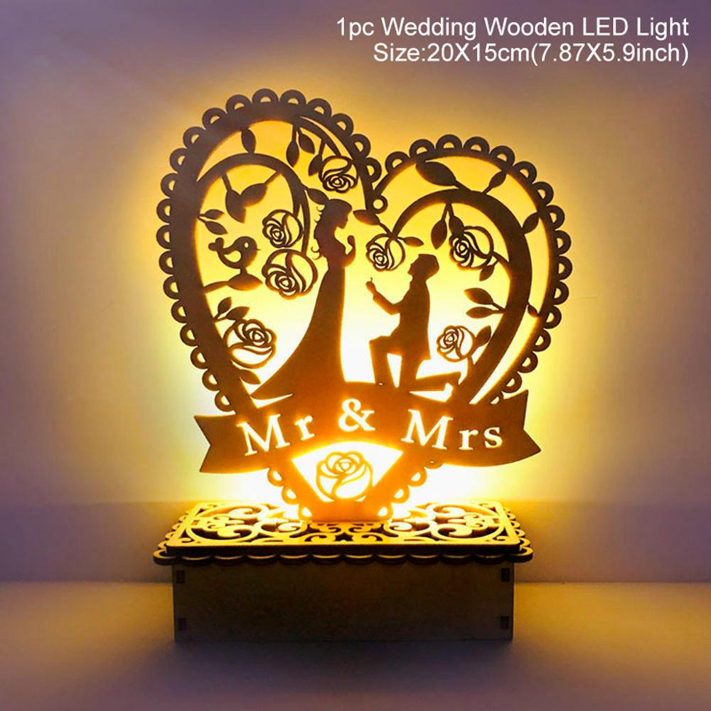 Staraise Wooden Easels Wedding Table Decoration Rustic Wedding Decor for Wedding Party Valentine's Day for girlfriend: Wooden light 3