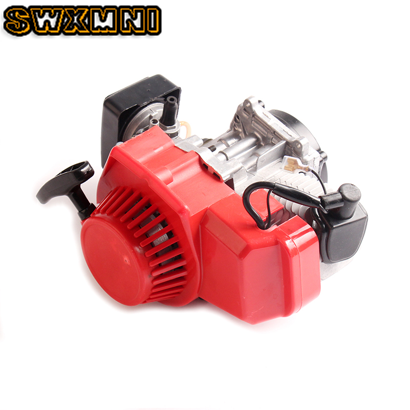 47cc 49cc Pocket Bike Pull Start Engine Voor 2 Takt Mini Go Kart Dirt Bike Benzine Scooter Atv pocket Bike Motor: red