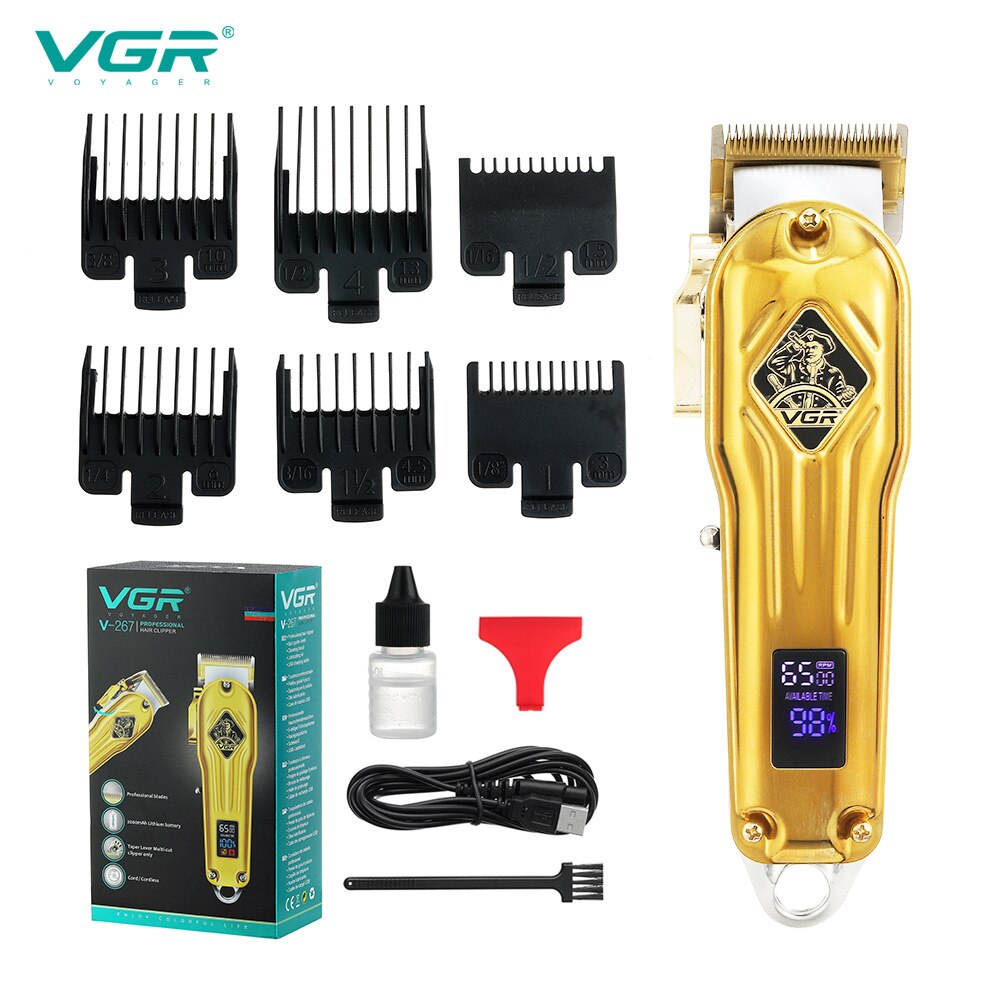 hair clipper hair Trimmer in Hair clippers for men electric trimmers LCD Display machine barber Hair cutter gold: V-267-gold
