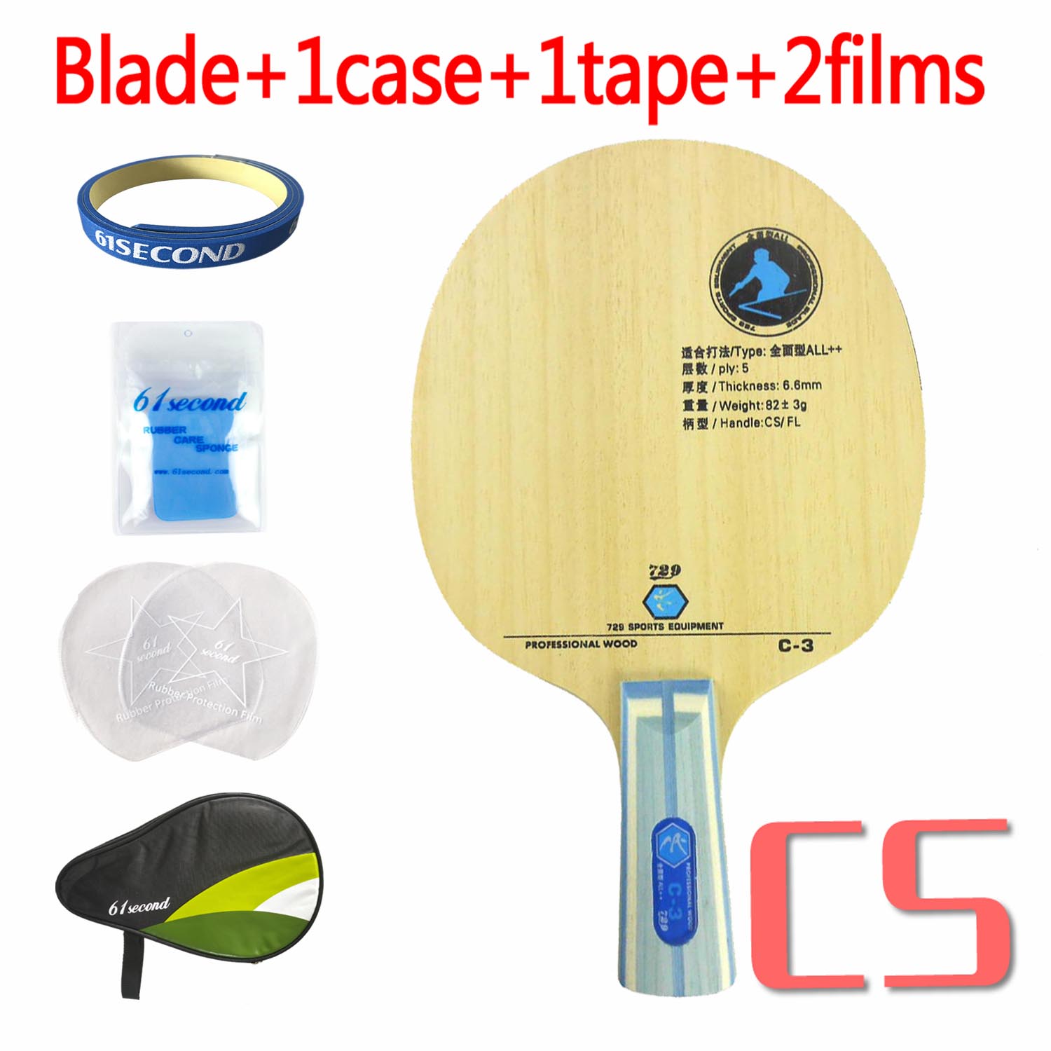 RITC 729 Friendship C-3 C3 C 3 table tennis pingpong blade: CS with HM case