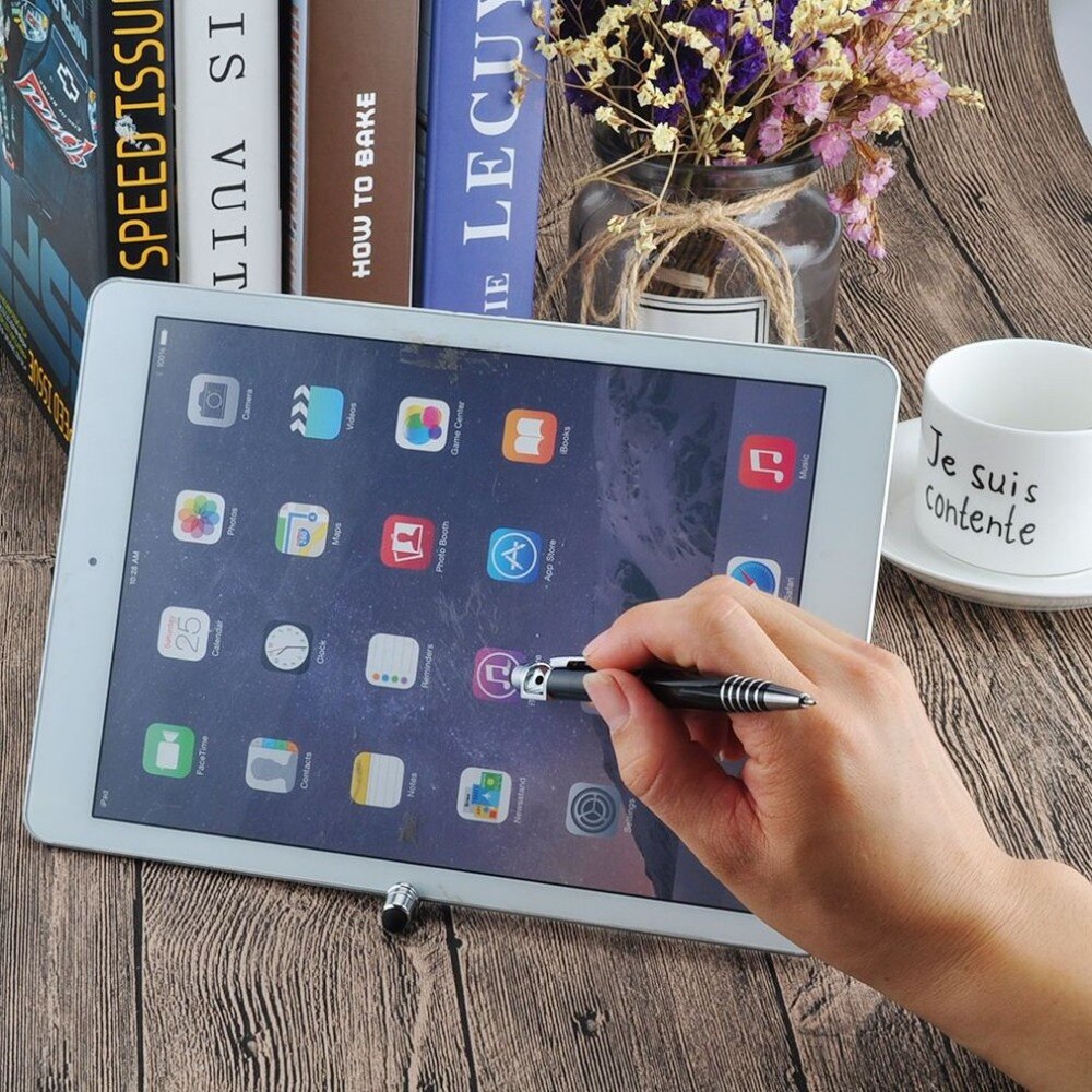 Multifunktionale Dual Kapazitive Touchscreen Stift Werkzeug Tablette praktisch Ständer Halfter Halterung Smartphone Stift Stift