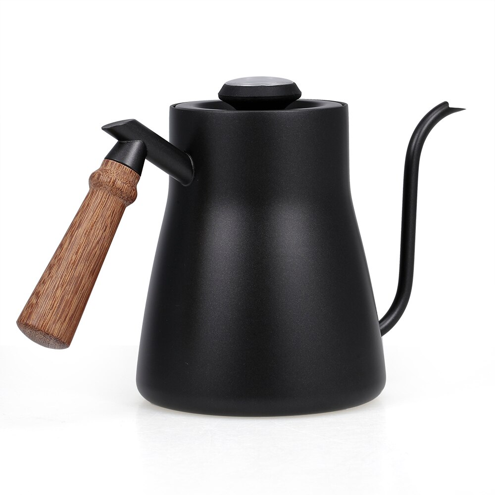 850ML Giet Over Koffie Waterkoker met Thermometer Hand Drip Koffie Pot PTFE Jas Houten Handvat Ketel Keuken Giet Over koffie Thee