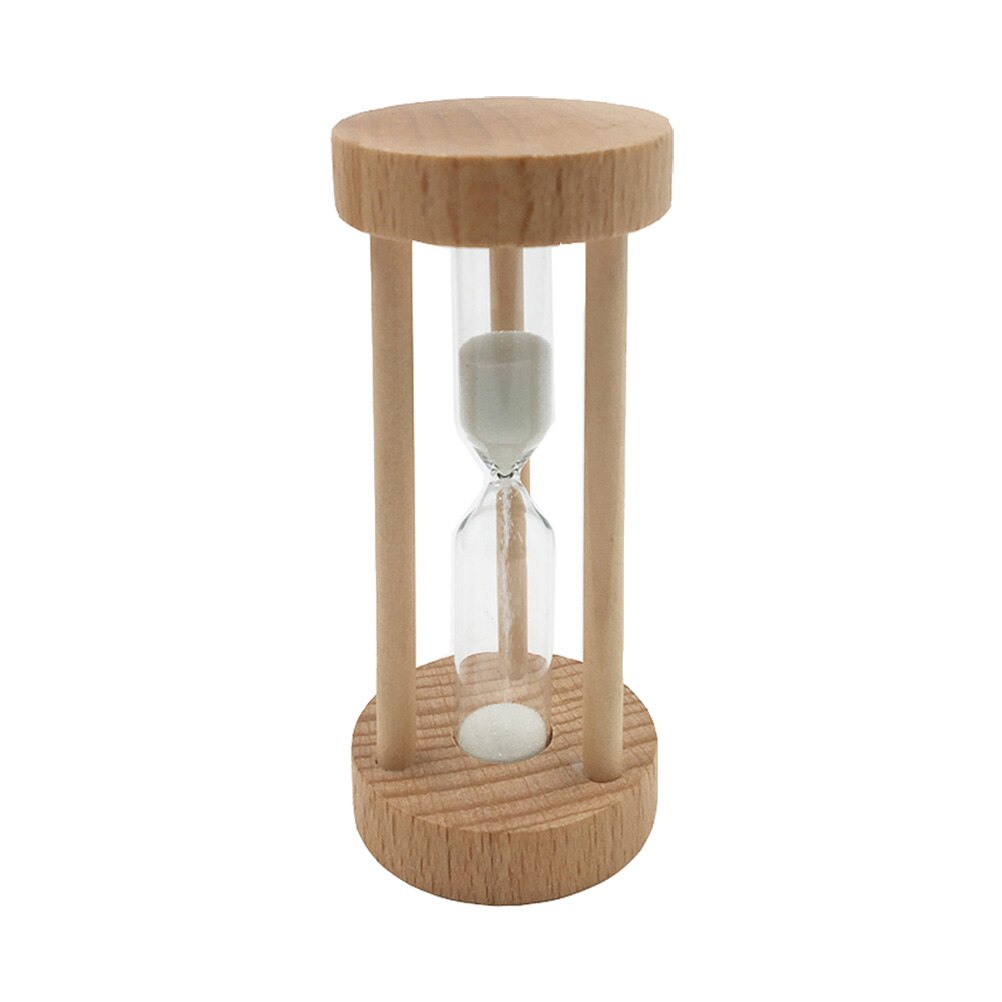 3 Min Wooden Sandglass Hourglass Yellow Sand Timer Clock Table Desktop Decoration: White