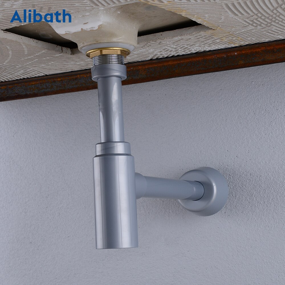 Chrome Bottle Trap Drain Kit For Bathroom Sink - Modern Basin Waste Pipe & Tap Connector