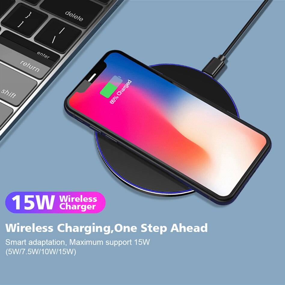 15w qi trådlös laddare docka för iphone 8 x xs  xr 11 pro max huawei  p30 samsung note 10 s10 induktion snabb trådlös laddningsplatta
