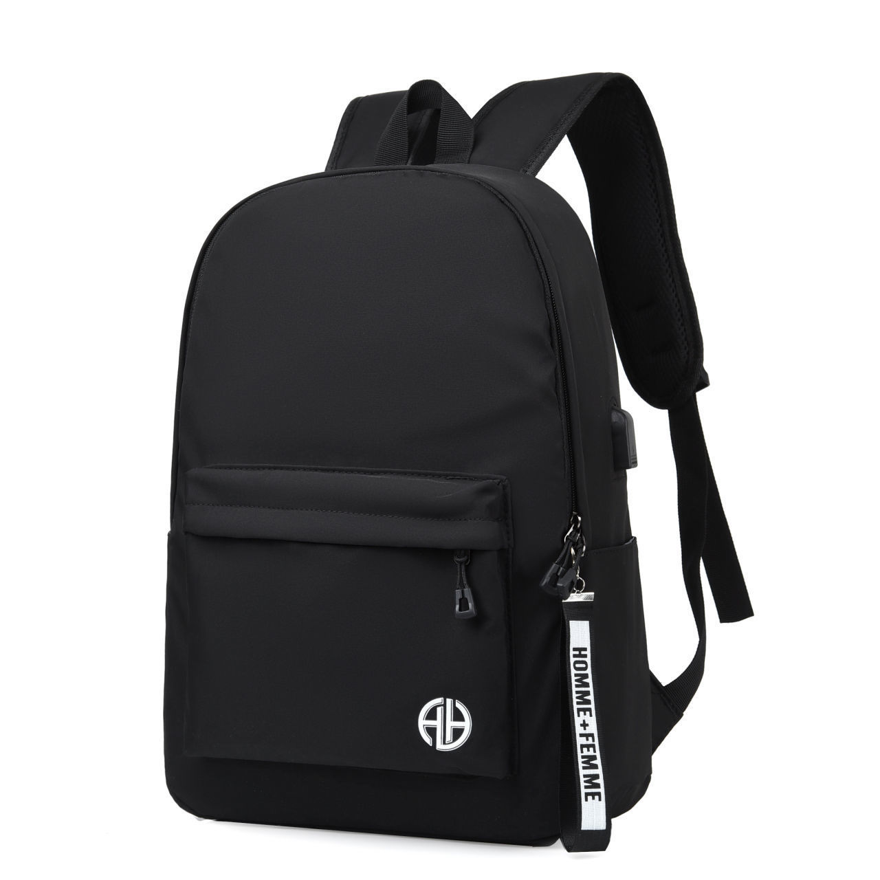 Men Backpack School Bags for Teen Boys Middle Student Casual USB Backpack Large Capacity: black