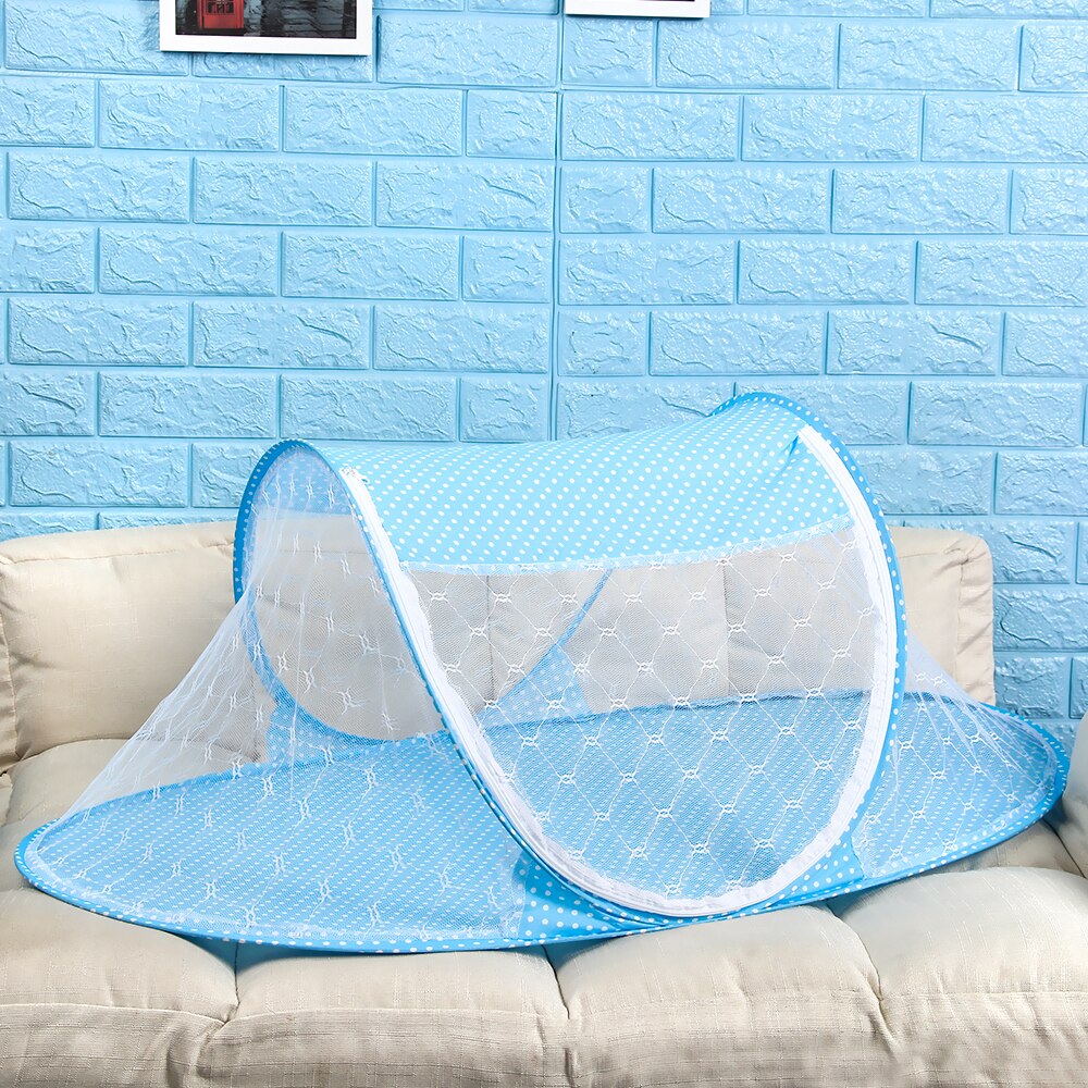 Draagbare Opvouwbare Klamboe Voor Baby Kids Bed Dot Rits Mug Insect Shield Netto Veilig Zuigelingen Bescherming Mesh Tent