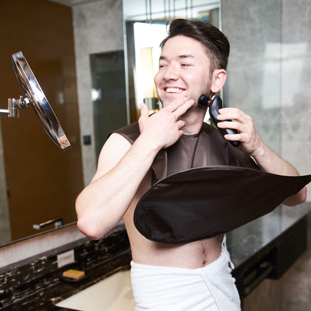 Portable Foldable Beard Shaving Cloth Waterproof Barber Wrap Haircut Cloak Hair Cutting Cape Home DIY Men Beard Shaving Wrap