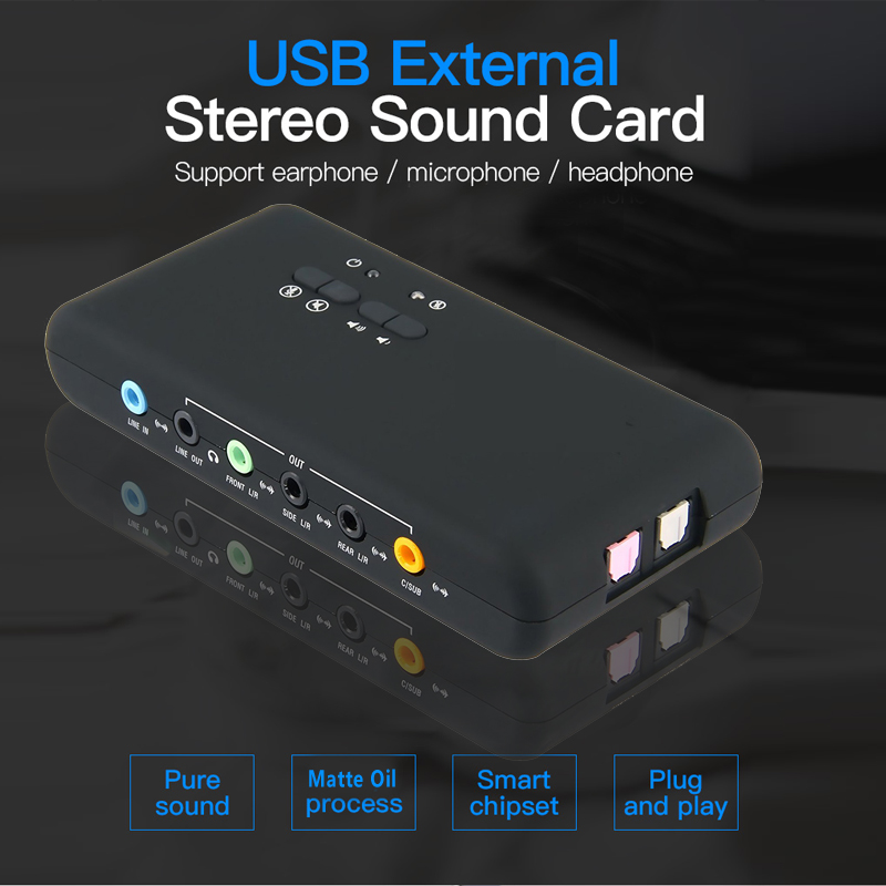 Urgrico Externe Geluidskaart Met Spdif &amp; Usb Verlengkabel Remoted Wake-Up Studio Record Usb 7.1 Geluidskaart voor Pc Computer
