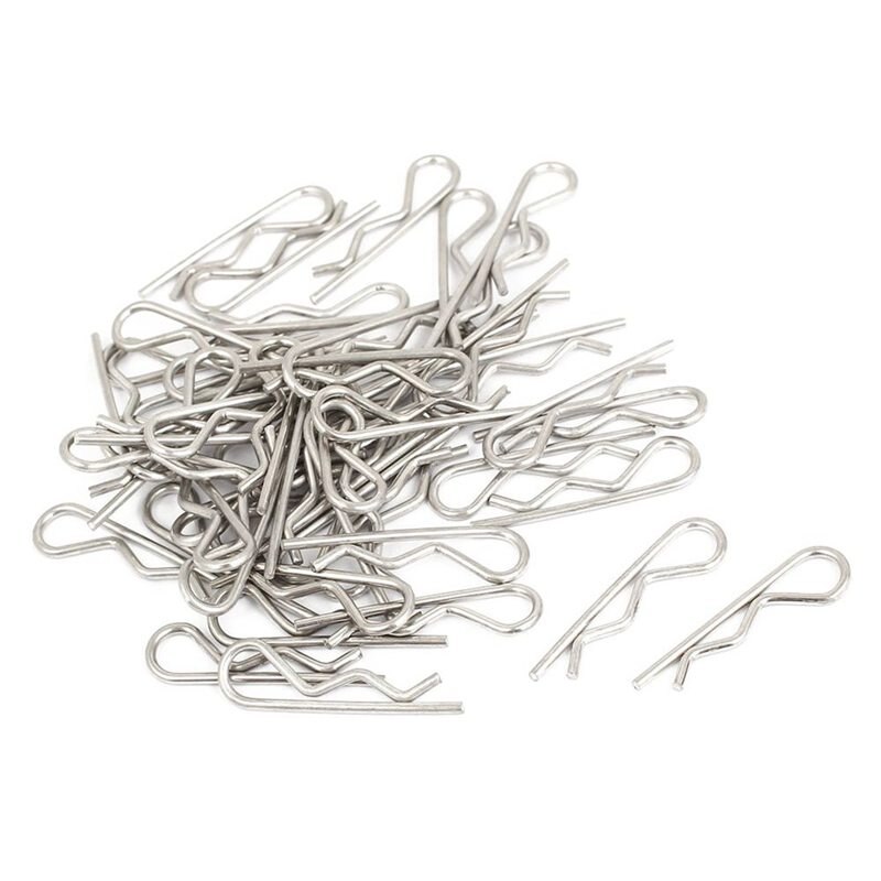 1.2 x 21 mm fjeder lås metal split clip lås sølv 100 stk