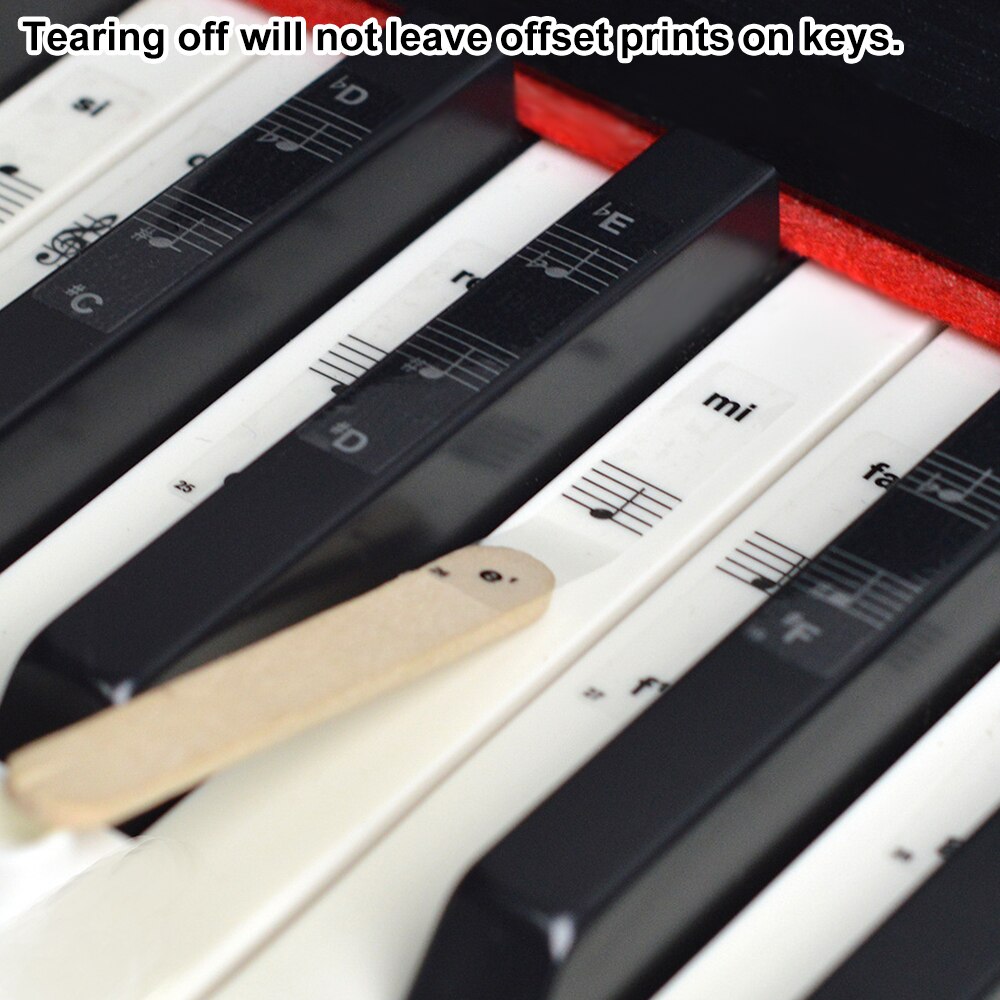 54/61/88 Sleutel Transparante Piano Stickers Toetsenbord Pvc Sticker Piano Stave Elektronische Toetsenbord Opmerking Sticker Symbool Accessoires