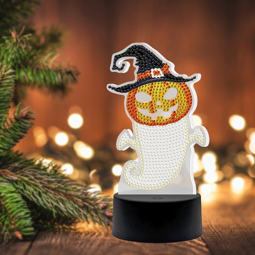 Spécial en forme de diamant mosaïque point de croix broderie diamant Art strass bricolage diamant peinture lumière Led lampe de noël