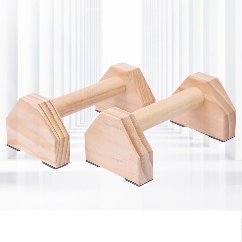 Environmentally-Friendly Wooden Fitness Exercise Inverted Parallel Bars Double Pole Push-Up Stand Fitness Equipment
