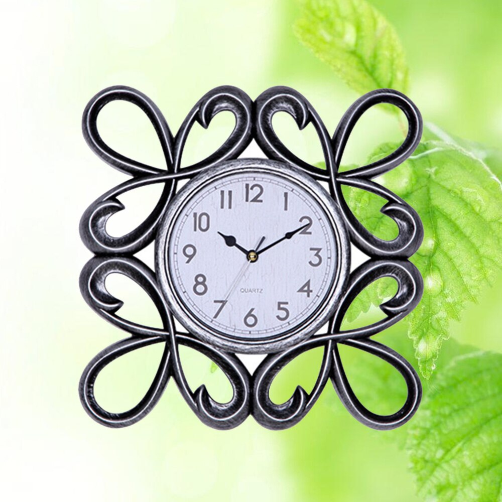 Reloj de pared con esfera Vintage europeo ahuecado, silencioso, 3D, decorativo, grande, para sala de estar, dormitorio, cocina, dorado: Silver