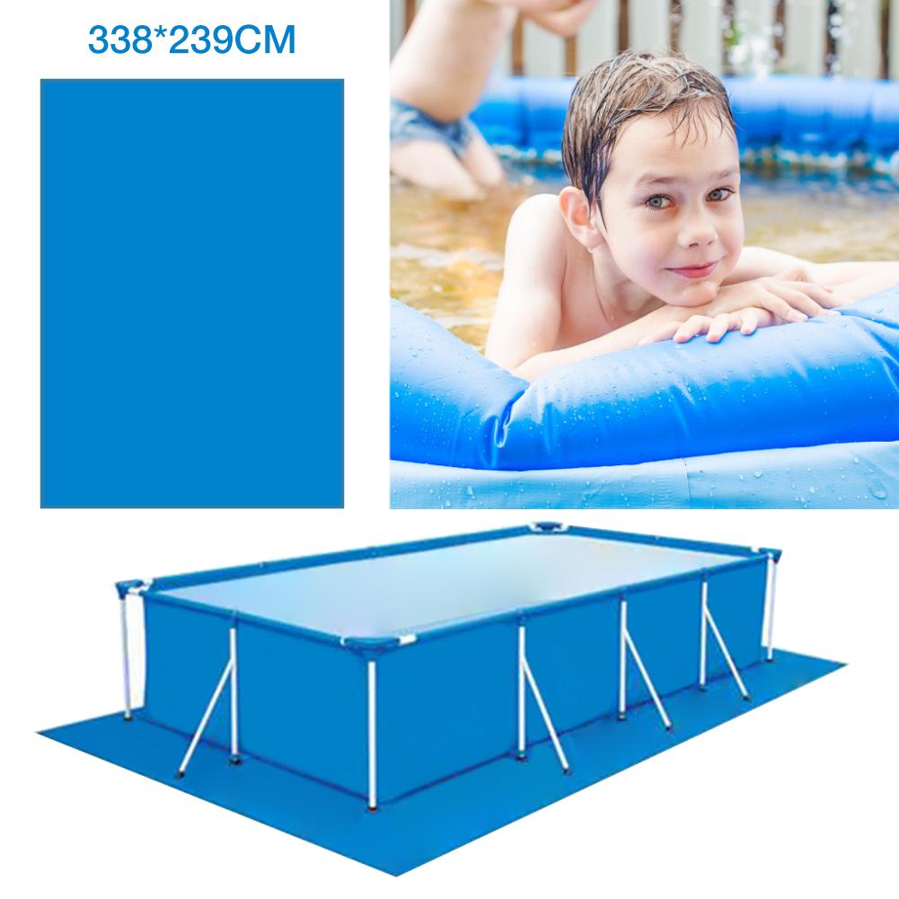 338*239cm poolmatta rund markduk läppskydd dammtätt golvmattskydd för utomhus villa trädgård vatten pool kul