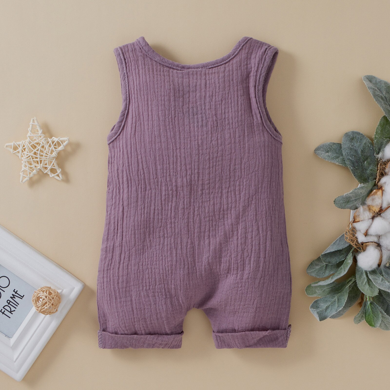 4 # Pasgeboren Baby Baby Jongens Meisjes Mouwloze Solide Romper Jumpsuit Mouwloze Mode Katoenen Baby Kleding Een Stuk Unisex