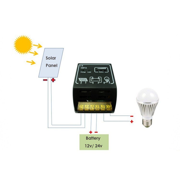 Solar Battery Charger Controller 12V 24V 10A 20A For Small Power Generation System and Solar Electric Fence Battery