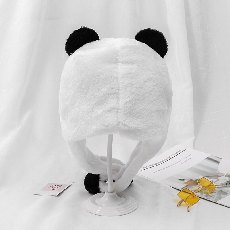 634C-gorro de oso Panda para Halloween, gorro cálido Kawaii, esponjoso, a prueba de viento, accesorios de Halloween