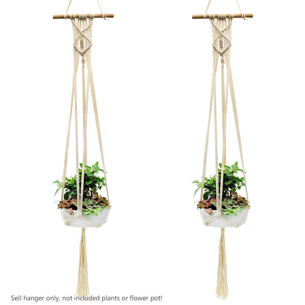 2Pcs Handmade Rope Macrame Plant Hanger Plant Holder Flower /pot Hanging Rope Braided Craft For Wall Decoration Countyard Garden: Combination 7