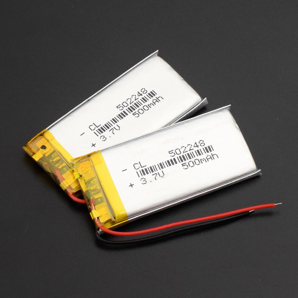 Posthuman tablet 3.7 v lithium polymer batteri 500 mah 502248 mp3 mp4 små bluetooth højttalere li-po genopladeligt batteri: 2 stk