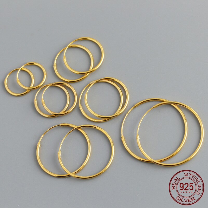 La monada minimalistische creolen für damen, silberfarben, für gestochene ohren, 925er -einstellen, schmuck für frauen, mädchen und studentinnen