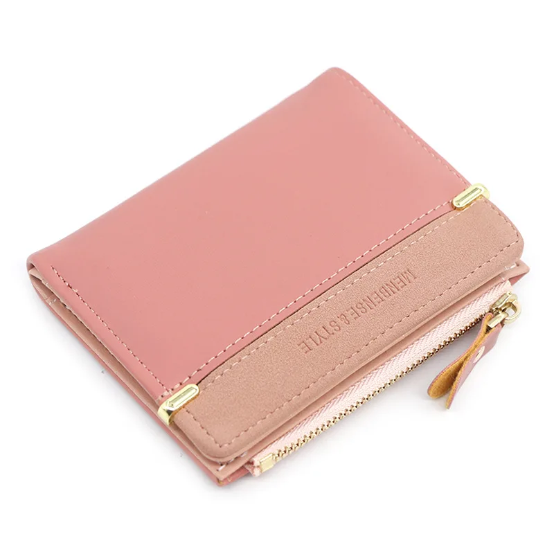 Damplånbok kort rosa myntväska plånböcker för kvinnor korthållare liten damplånbok kvinnlig hasp mini clutch för tjej
