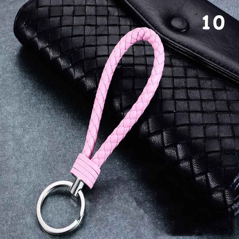 Fatti a mano Intrecciato PU Portachiavi In Pelle Catena Chiave Portachiavi In Metallo Portachiavi Auto Portachiavi Anello chiave Dell'automobile Chiave Pendente Del Sacchetto Accessori Anello: 10
